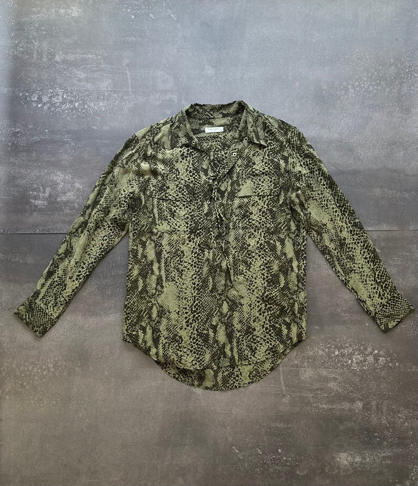 Designer Equipment Femme Green Silk Dress Shirt