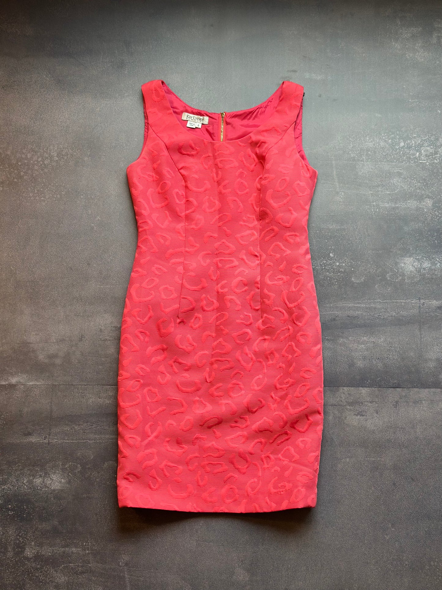Designer Kay Unger Hot Pink Dress