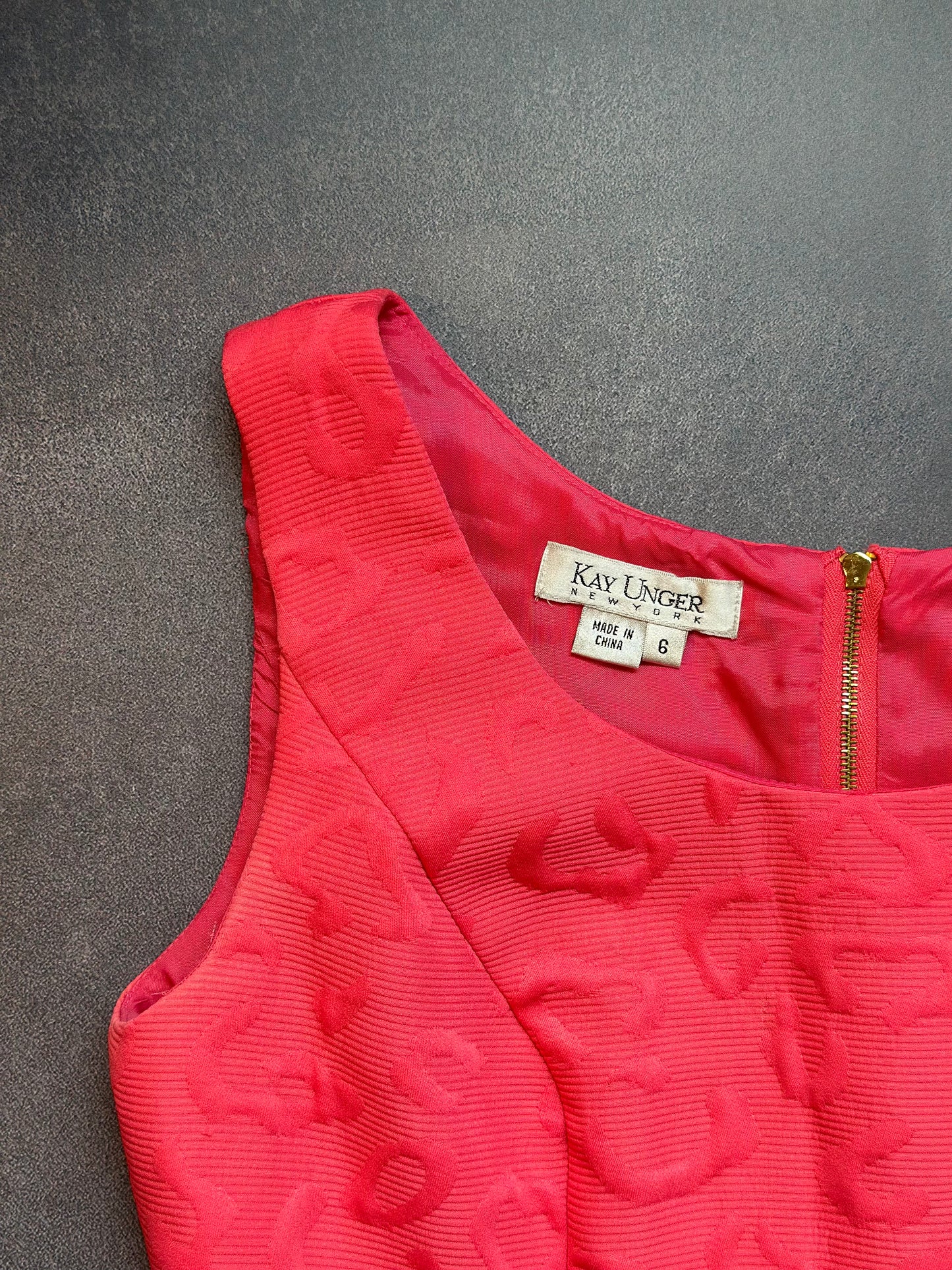 Designer Kay Unger Hot Pink Dress