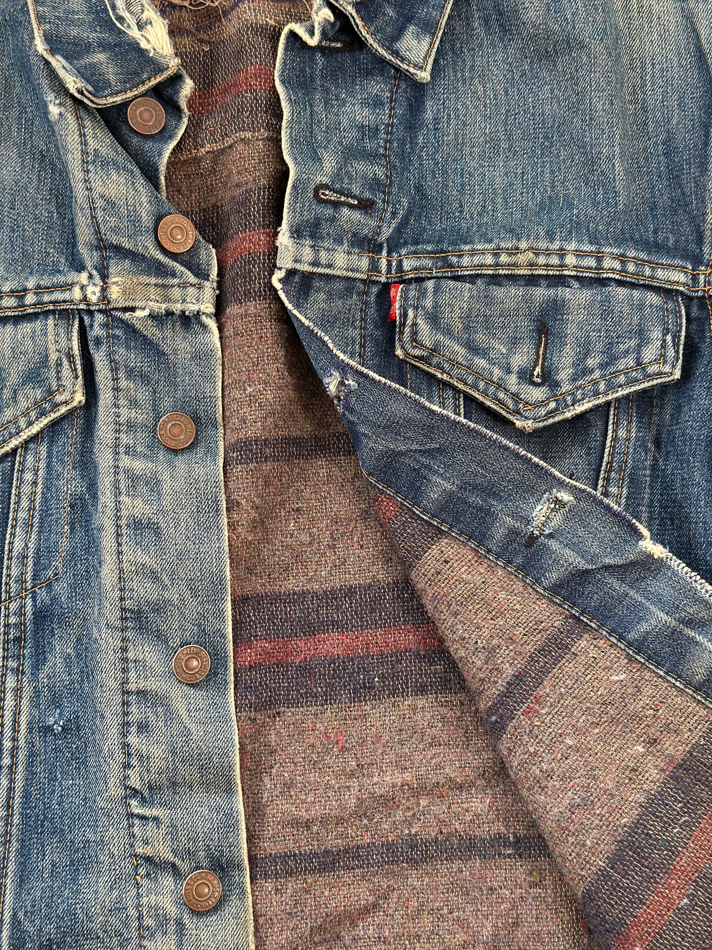 Vintage Levi's (Big E) Denim Jacket w/ custom Troy Blanket Lining