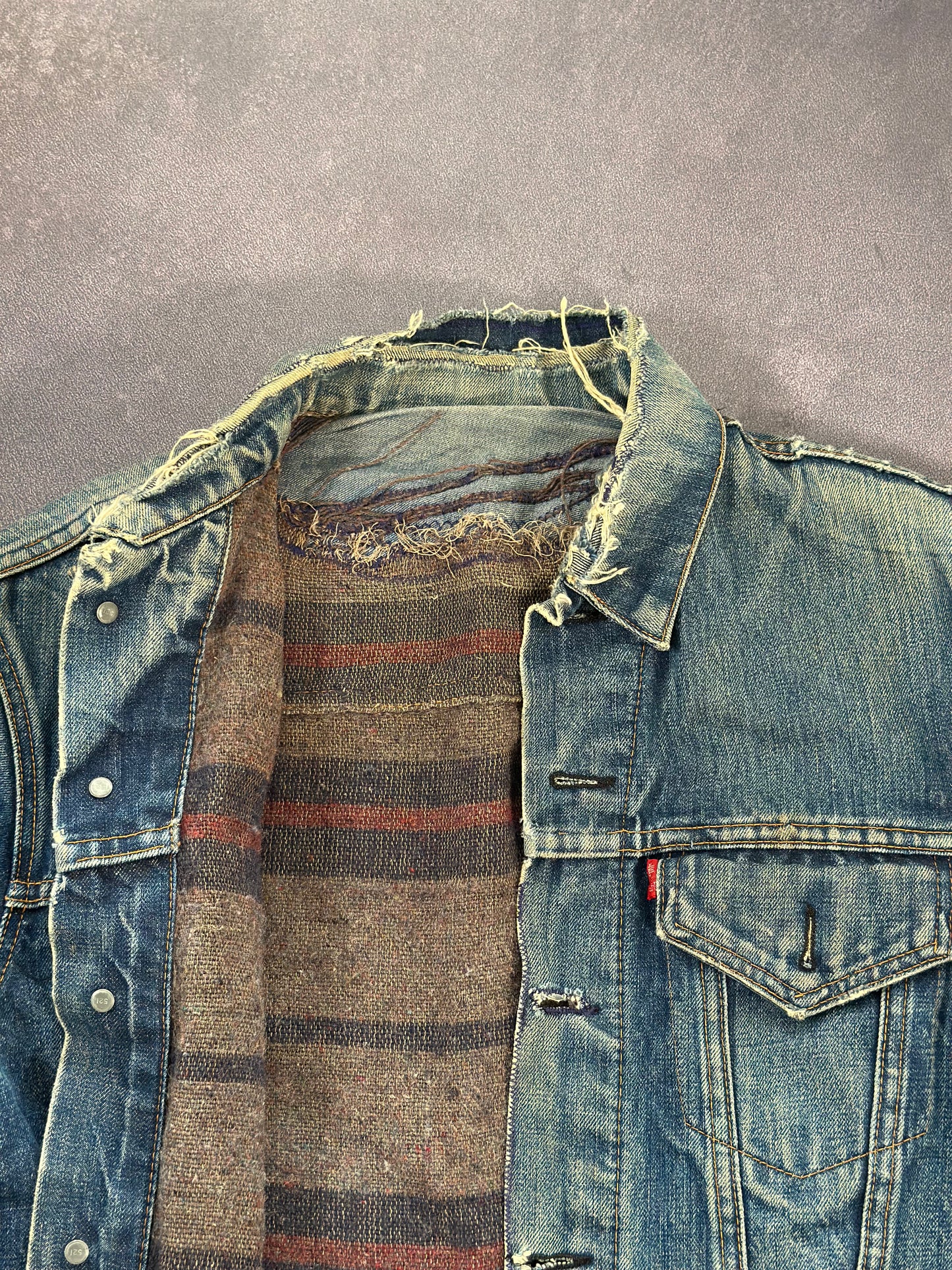 Vintage Levi's (Big E) Denim Jacket w/ custom Troy Blanket Lining