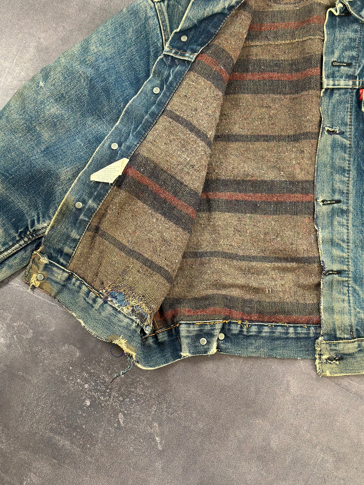 Vintage Levi's (Big E) Denim Jacket w/ custom Troy Blanket Lining