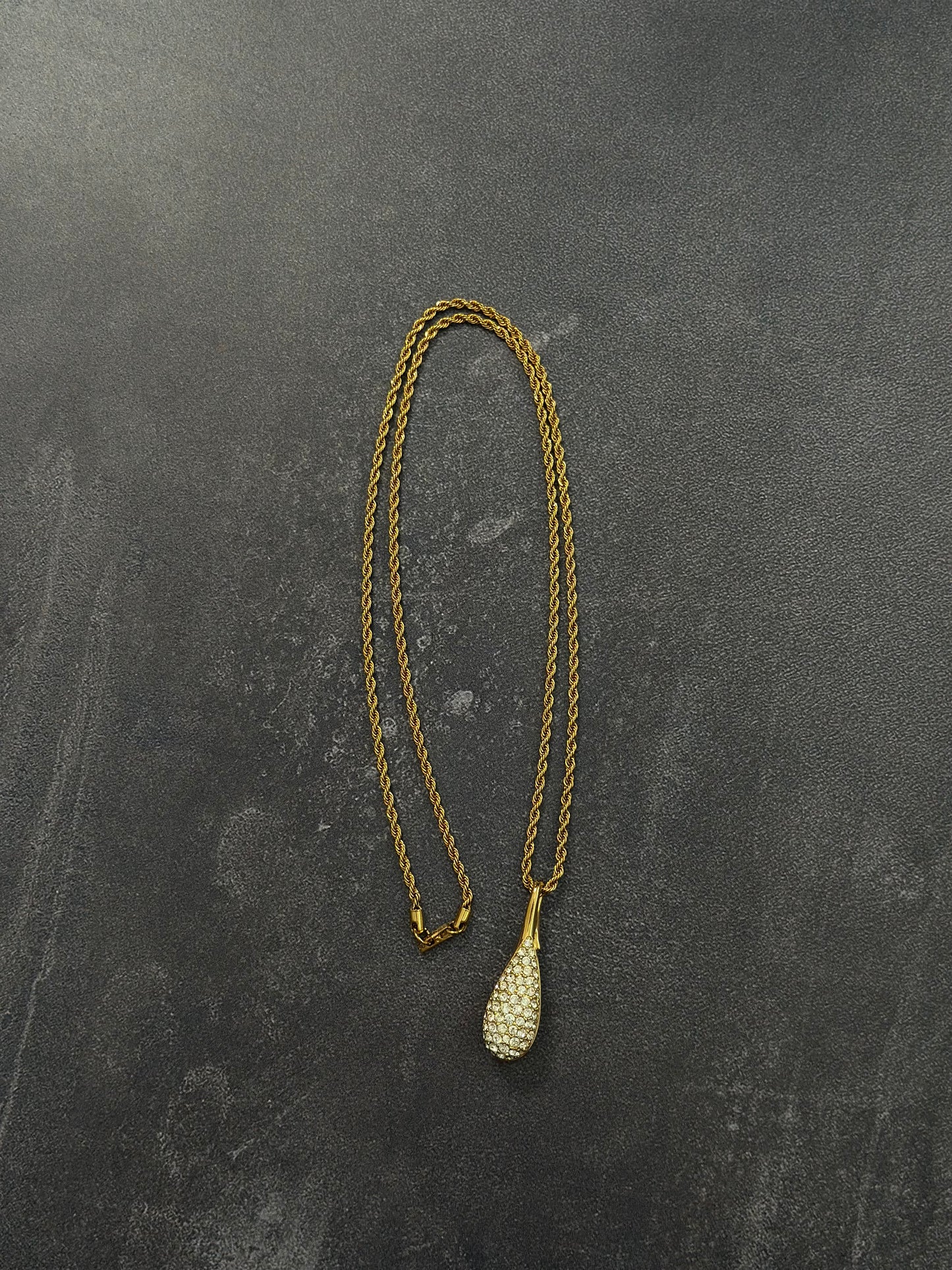 Vintage Swarovski Gold Drop Necklace