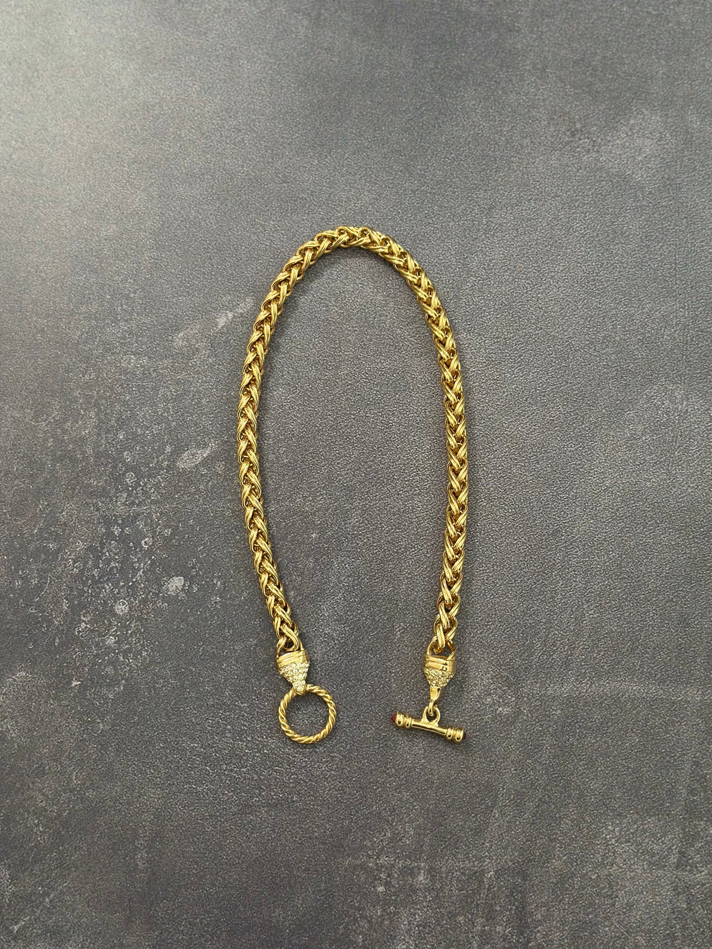 Vintage Swarovski Gold Loop Necklace
