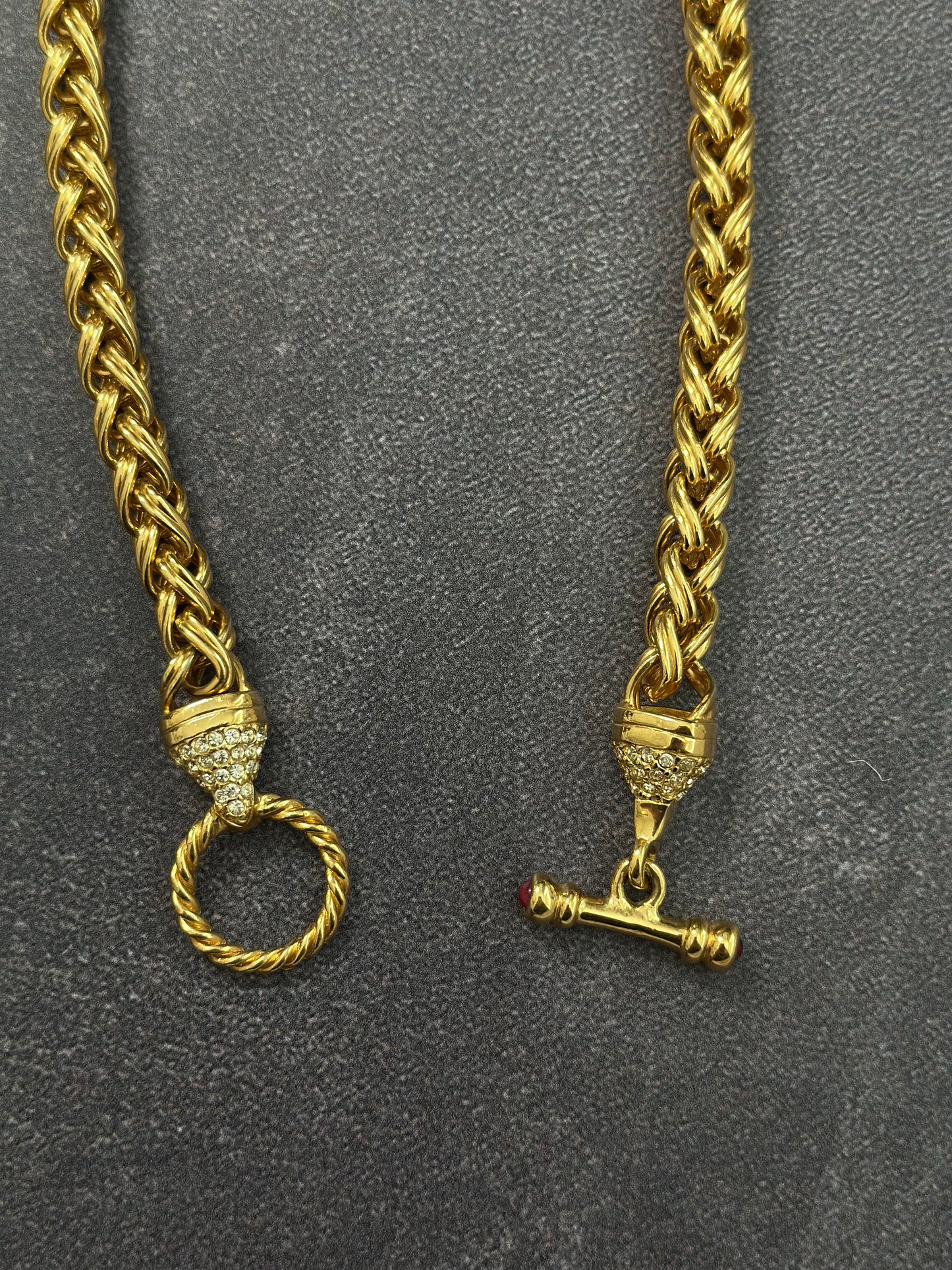 Vintage Swarovski Gold Loop Necklace