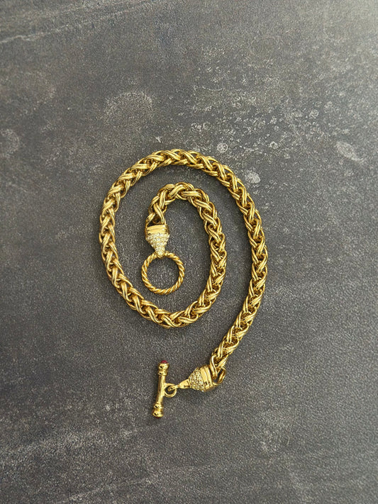 Vintage Swarovski Gold Loop Necklace
