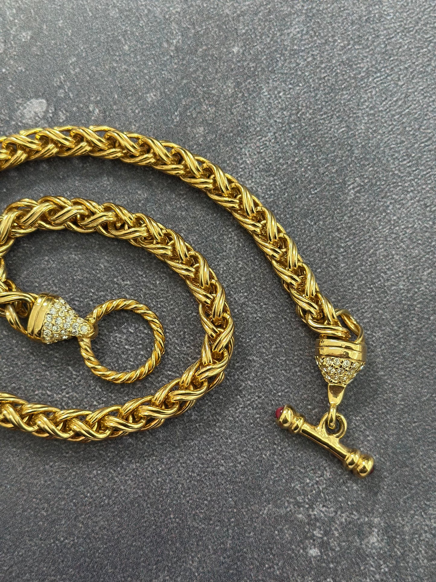Vintage Swarovski Gold Loop Necklace