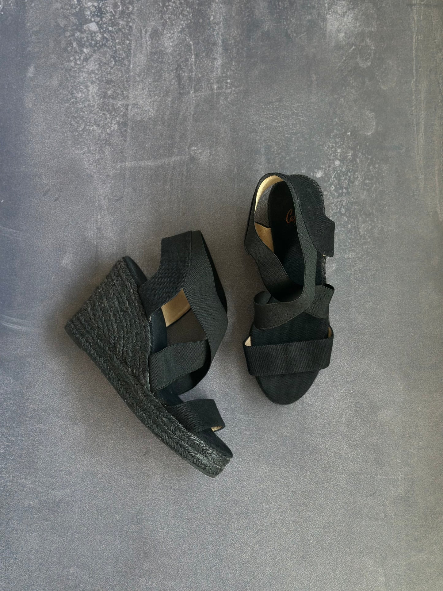 Designer Castaner Black Wedges