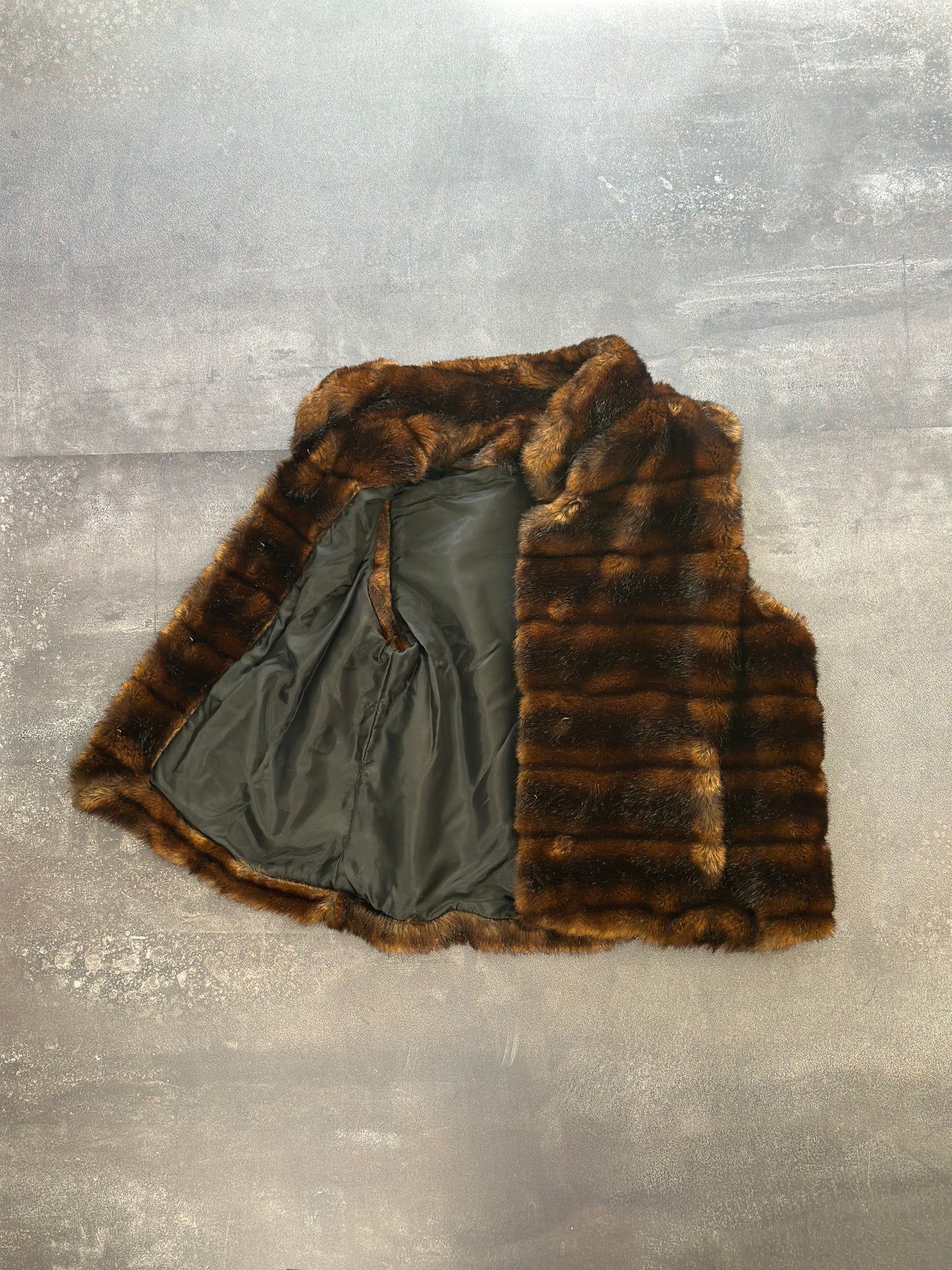 Vintage VN votre nom jeans faux fur Vest