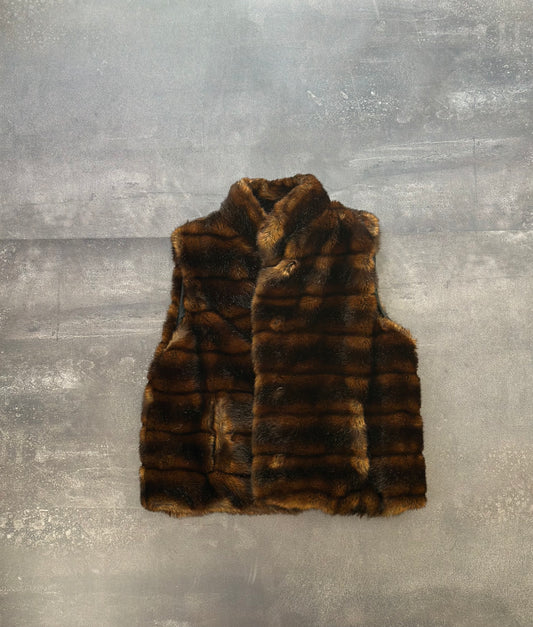 Vintage VN votre nom jeans faux fur Vest