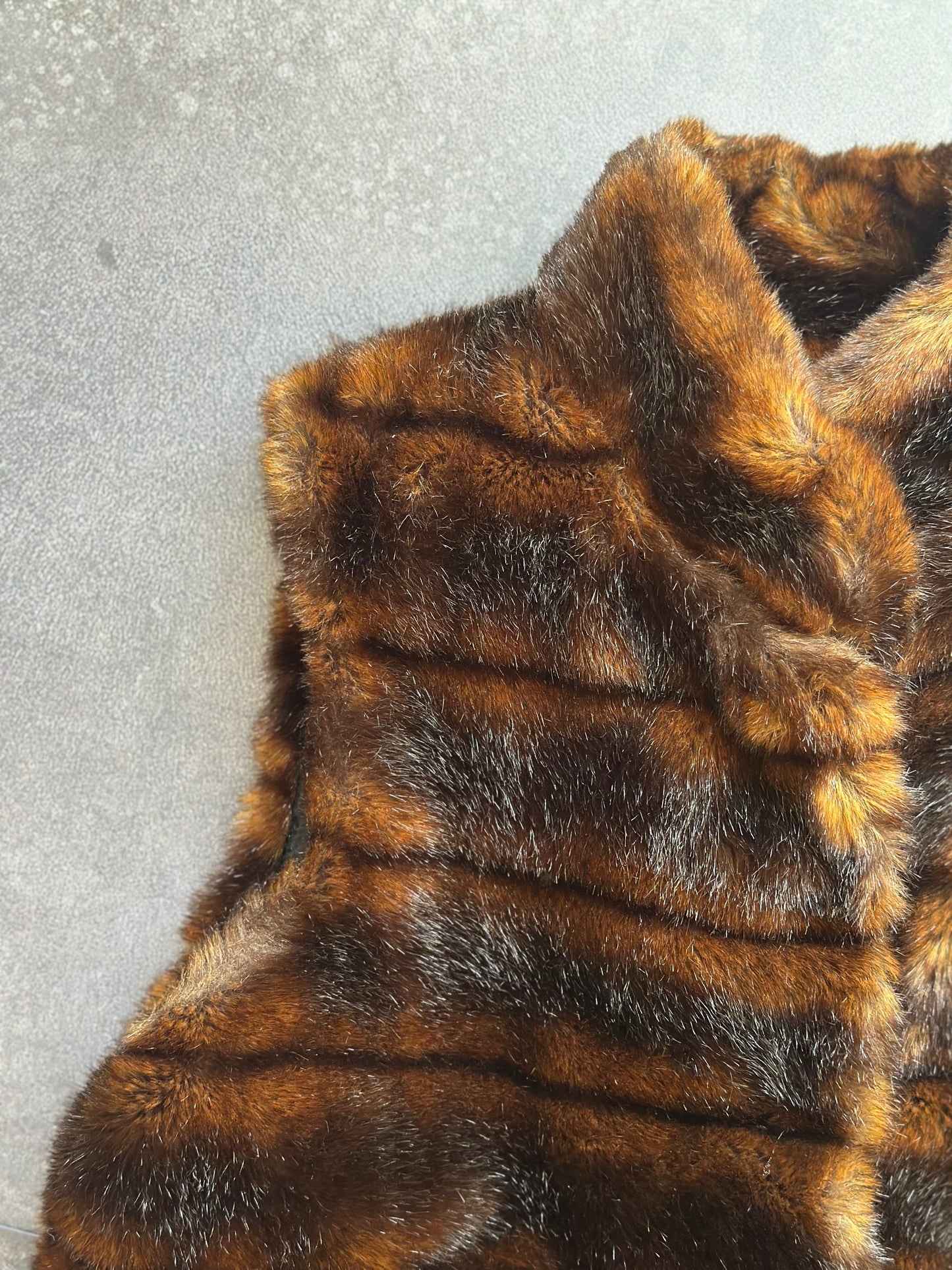 Vintage VN votre nom jeans faux fur Vest