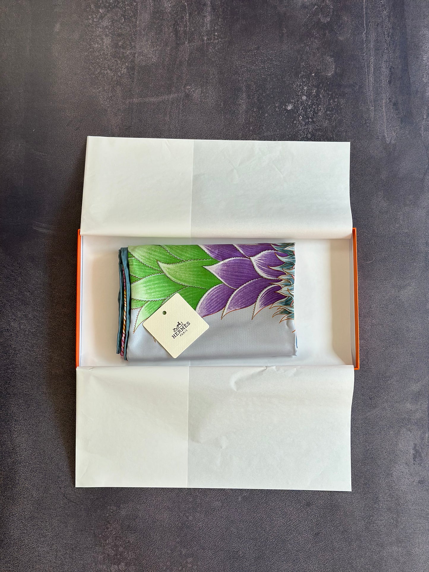 Designer Hermés Index Bromeliaceae scarf 90 w/ tags