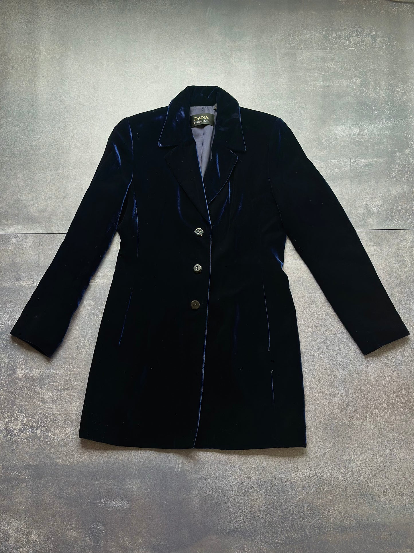 Vintage Dark Blue Velvet Dana Buchman Blazer