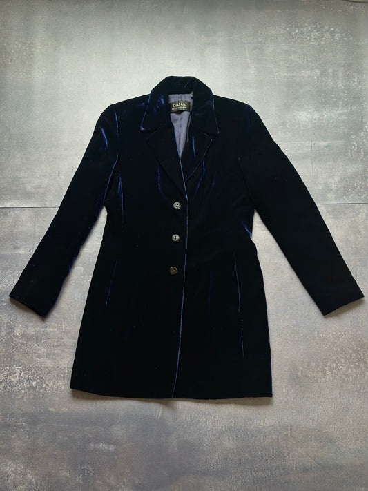 Vintage Dark Blue Velvet Dana Buchman Blazer