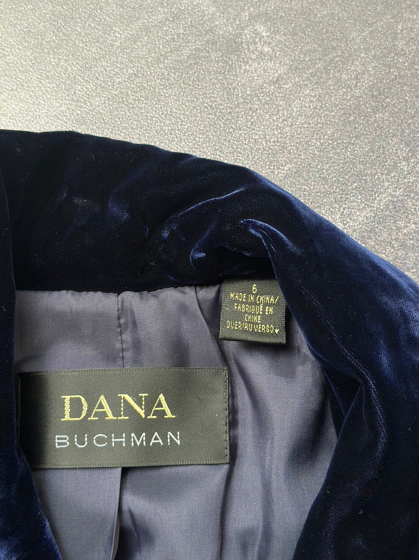Vintage Dark Blue Velvet Dana Buchman Blazer