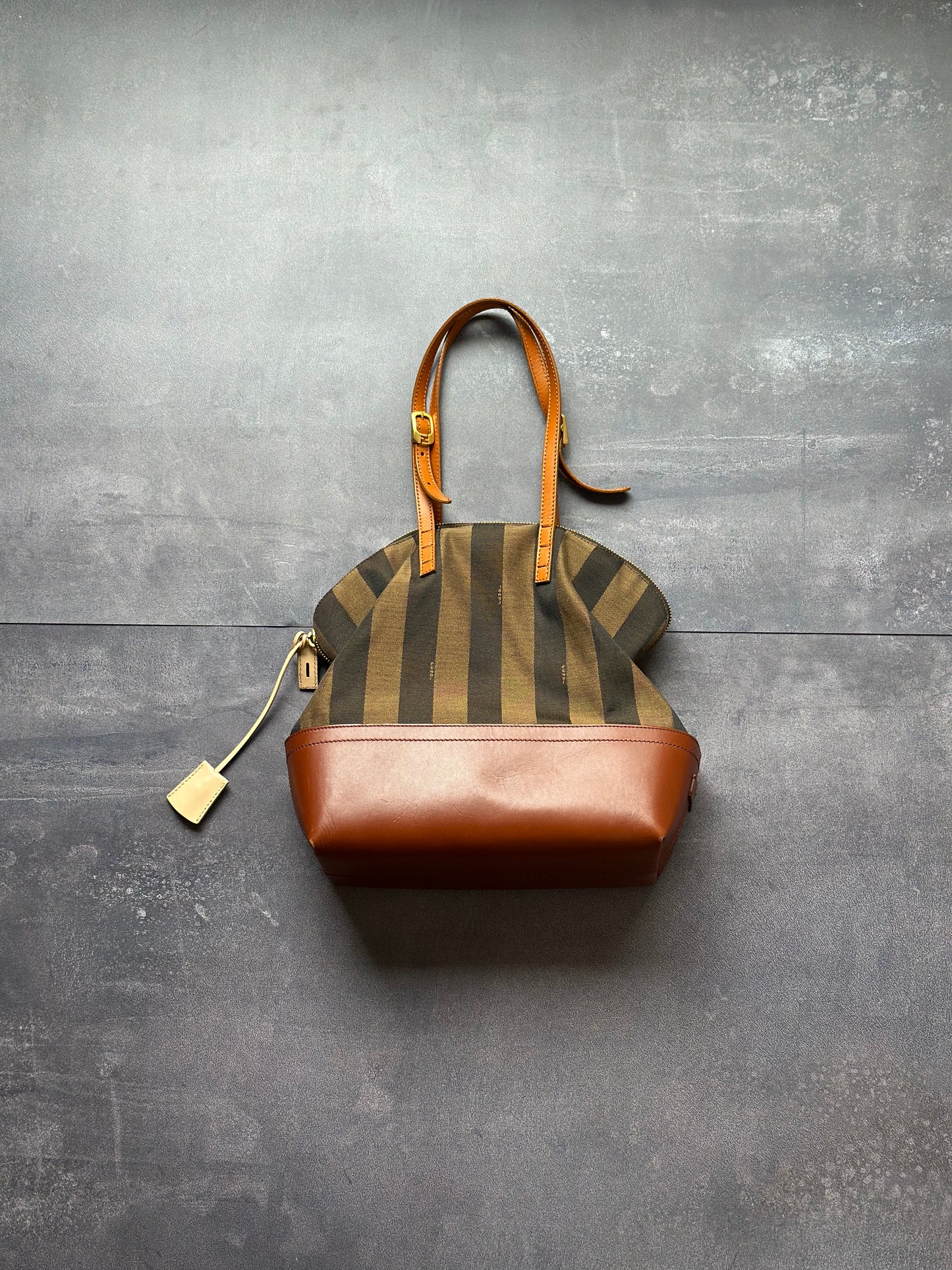 Designer Fendi Shoulder Bag, Leather and Canvas