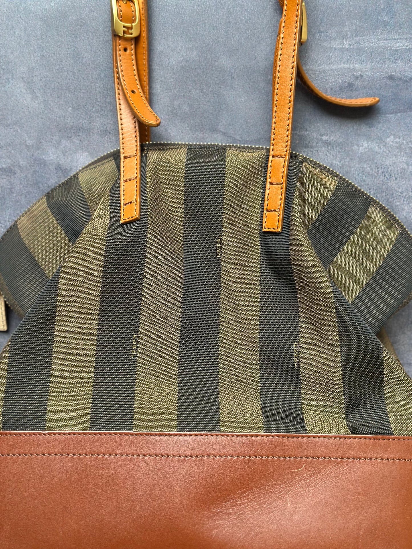 Designer Fendi Shoulder Bag, Leather and Canvas