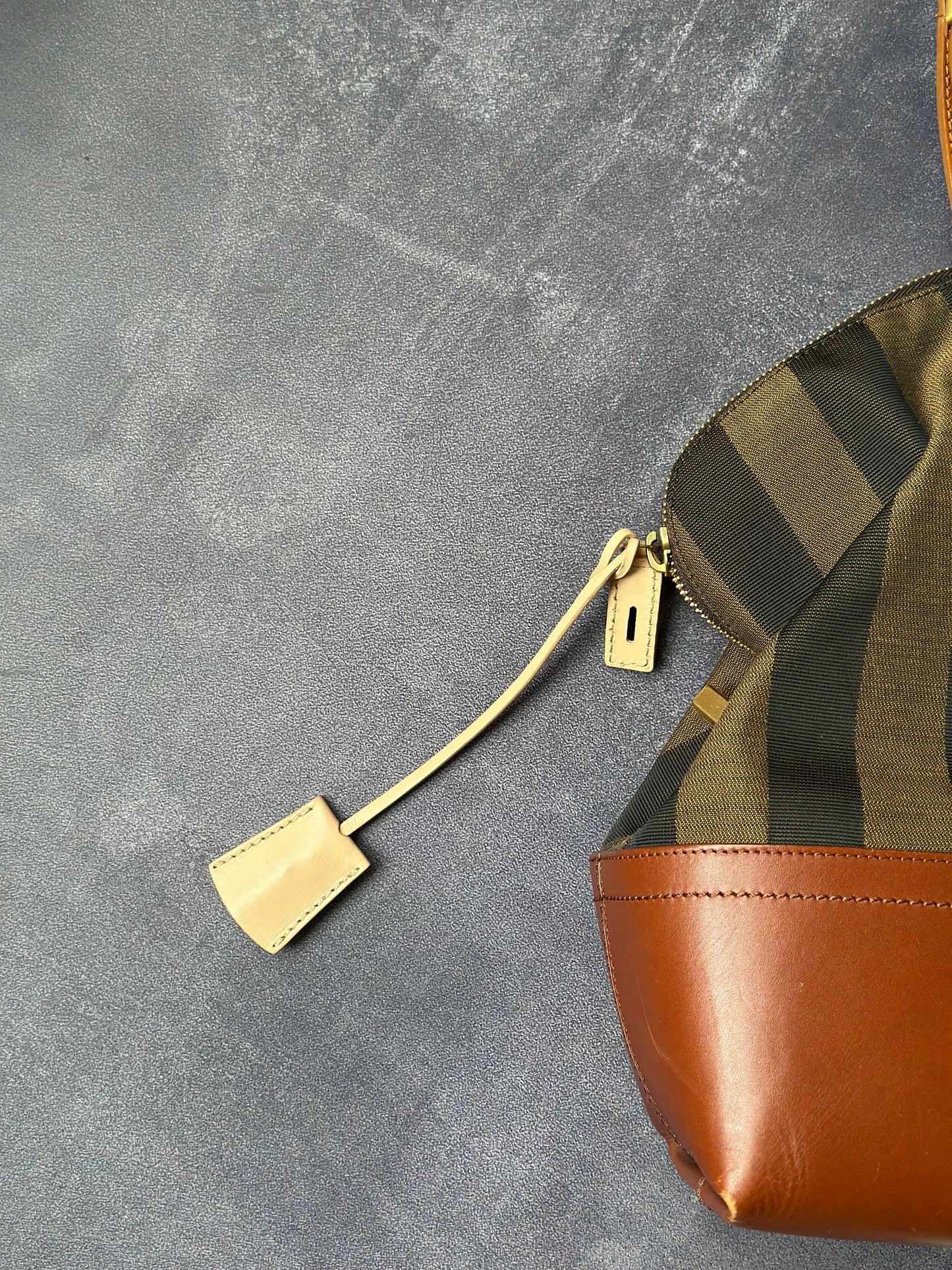 Designer Fendi Shoulder Bag, Leather and Canvas