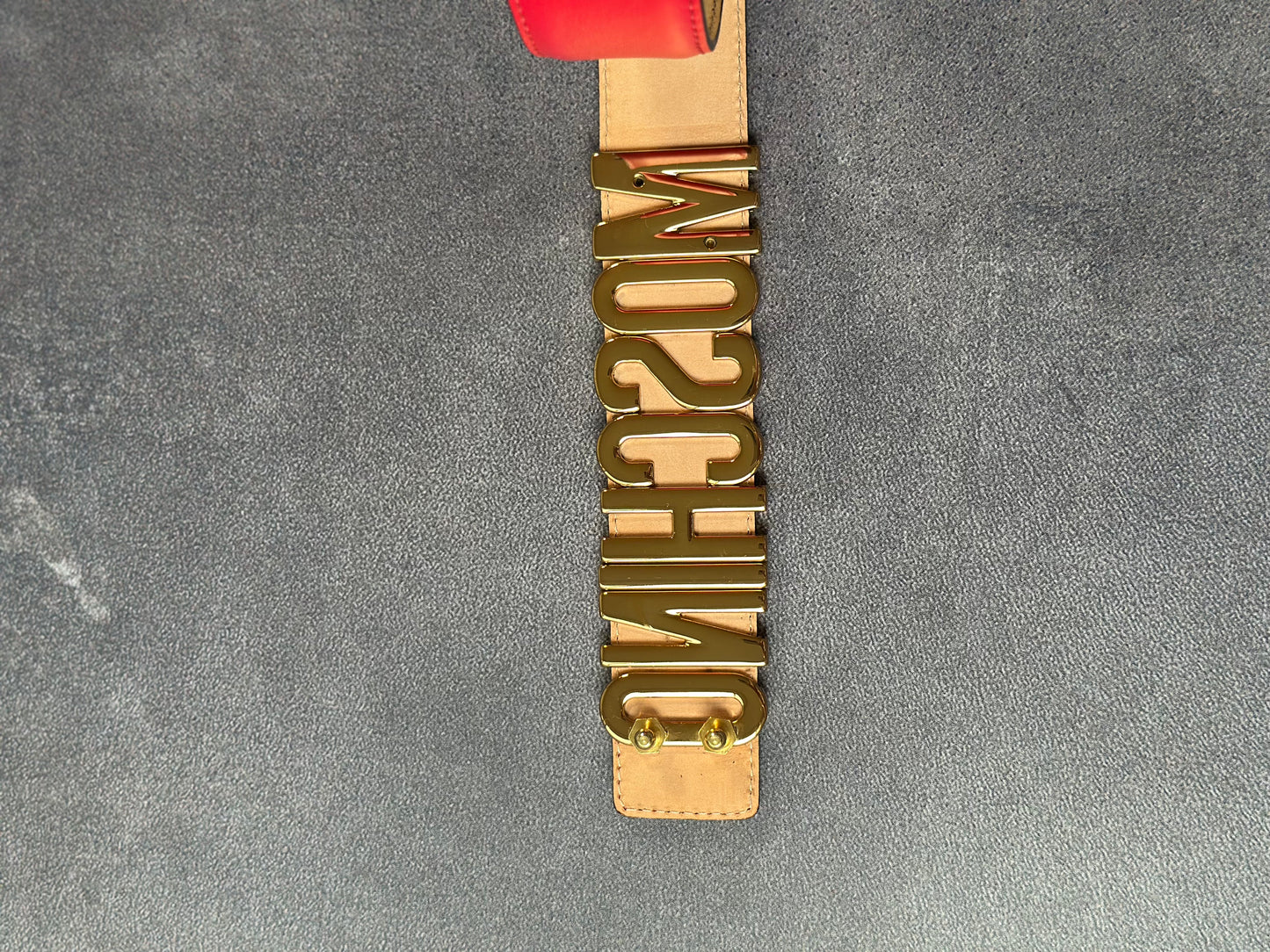 Designer Moschino Red Leather Belt