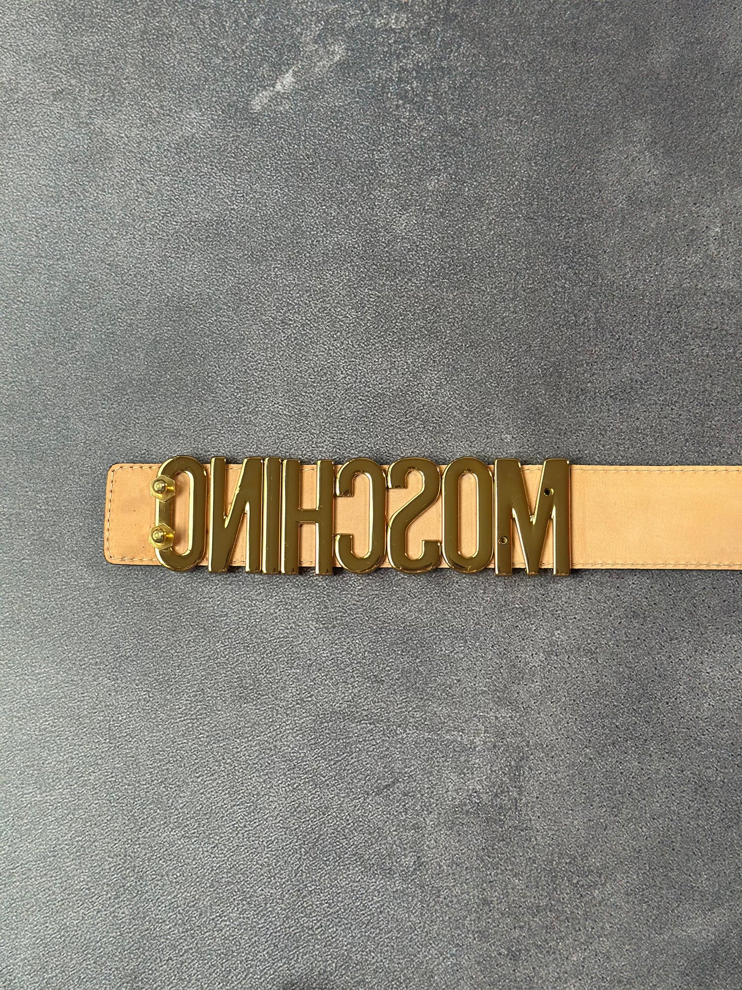 Designer Moschino Red Leather Belt