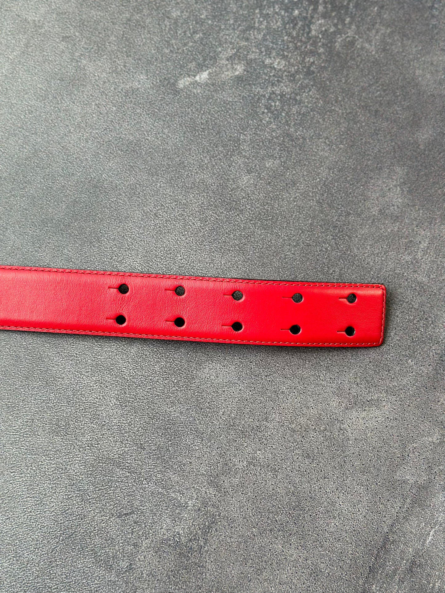 Designer Moschino Red Leather Belt