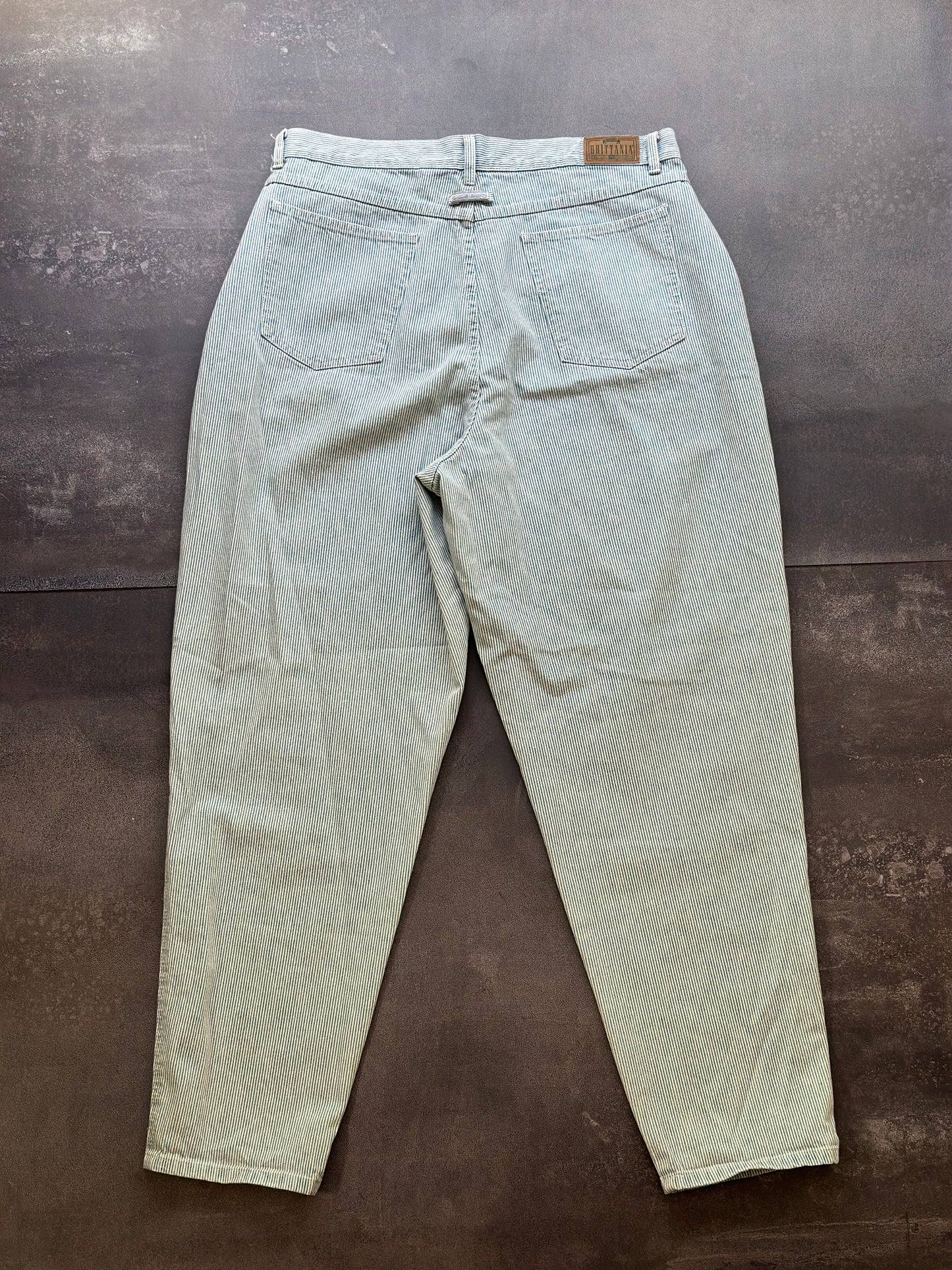 Vintage Pinstripe Cotton Pants Wide-Leg