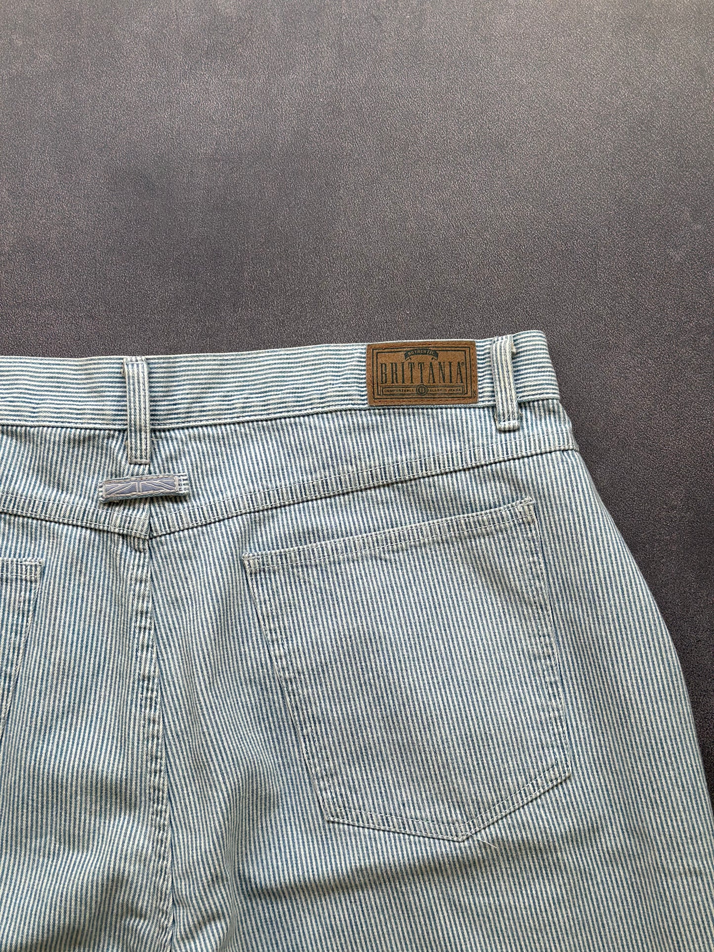 Vintage Pinstripe Cotton Pants Wide-Leg