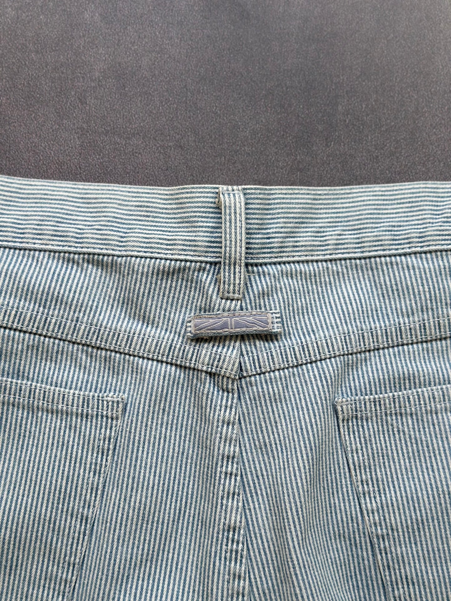Vintage Pinstripe Cotton Pants Wide-Leg