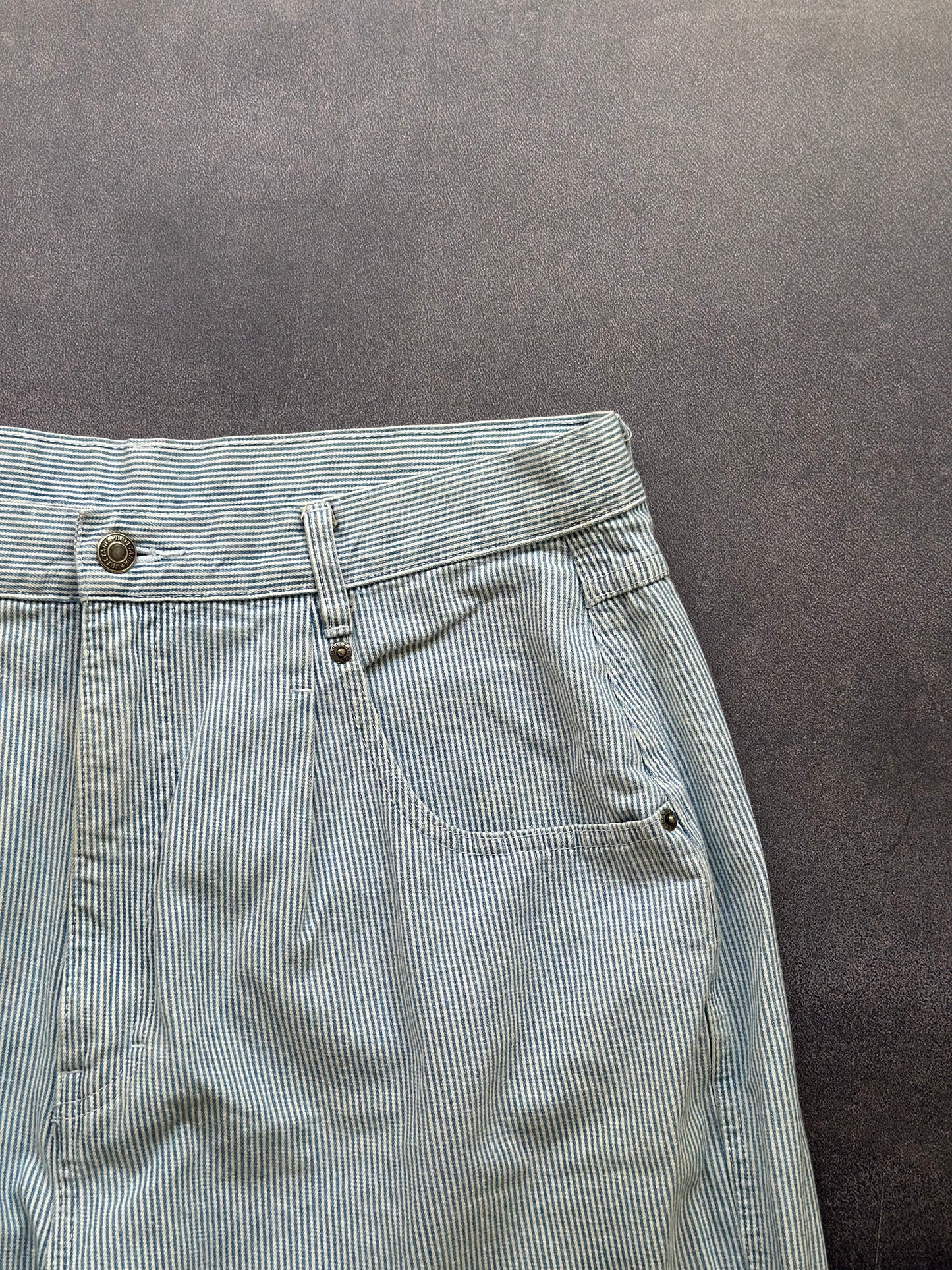 Vintage Pinstripe Cotton Pants Wide-Leg