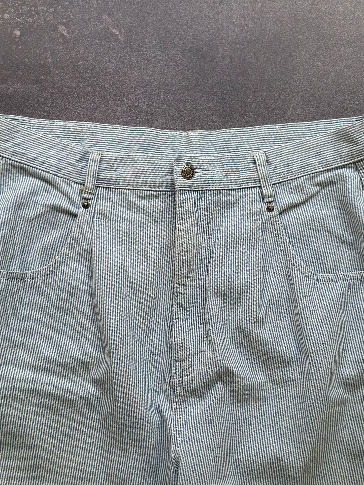 Vintage Pinstripe Cotton Pants Wide-Leg