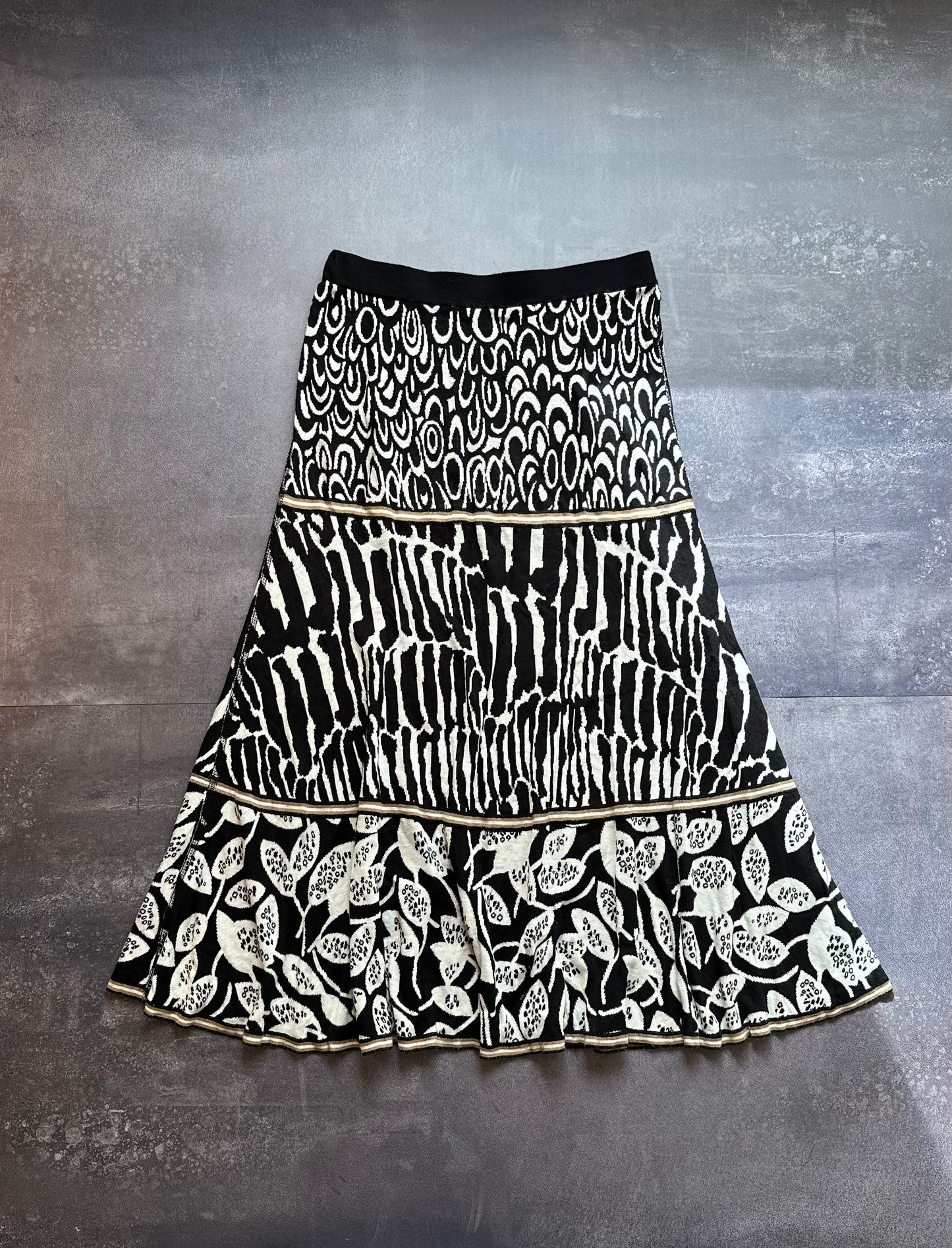 Designer Nic + Zoe Black & White Midi Skirt