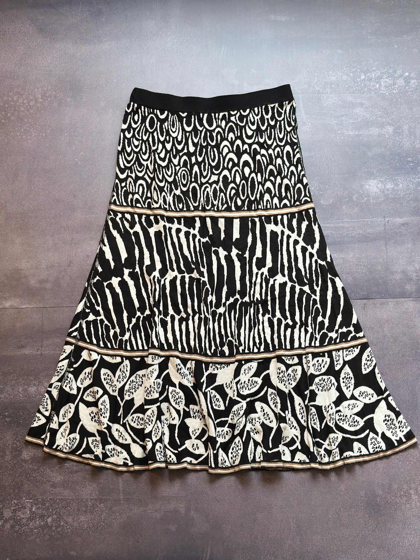 Designer Nic + Zoe Black & White Midi Skirt