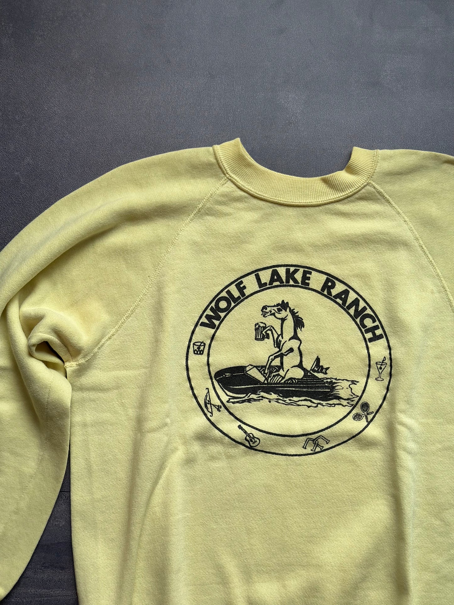 Vintage Yellow Wolf Lake Ranch Sweatshirt