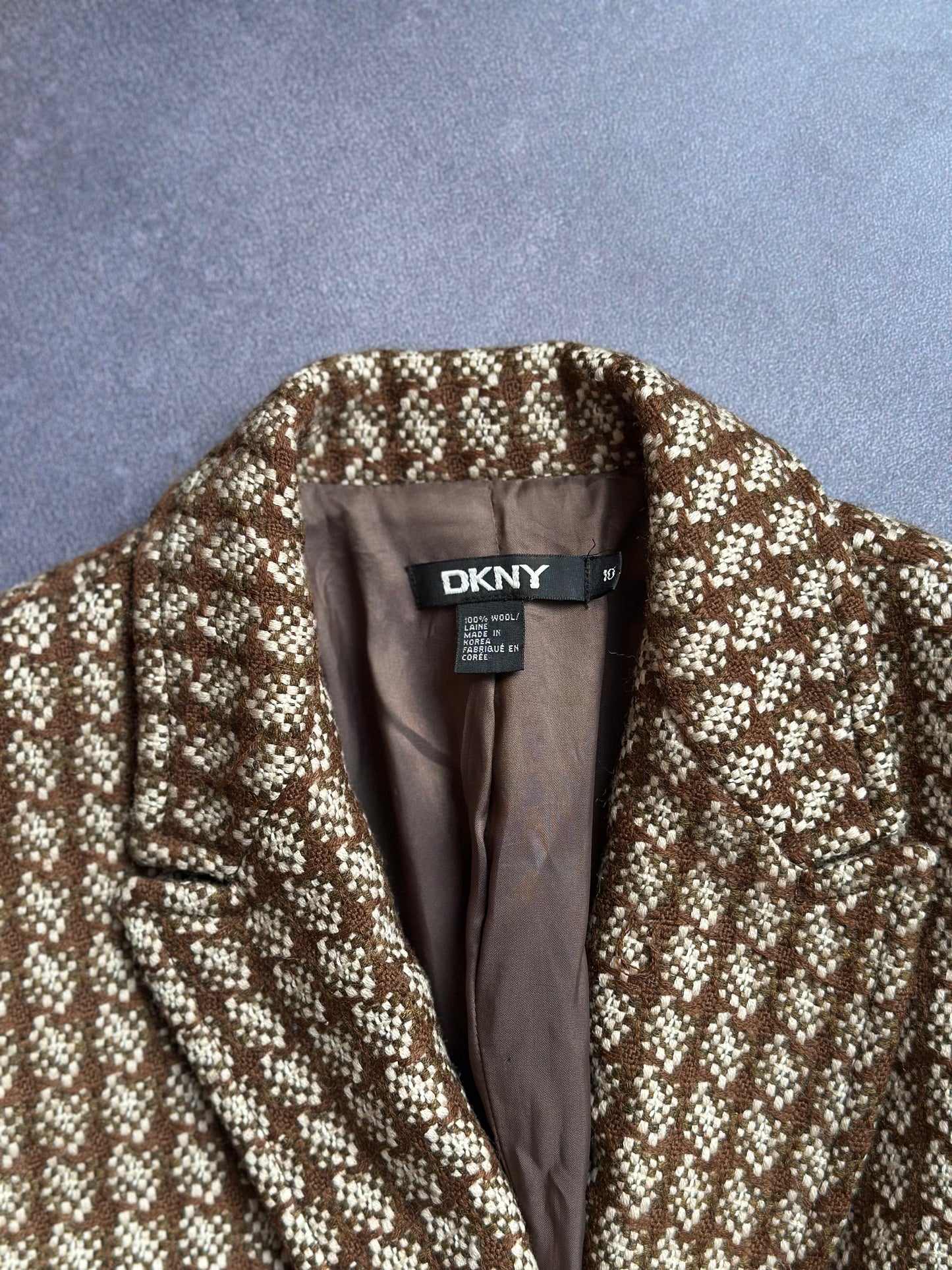 Vintage DKNY Brown Wool Long Coat