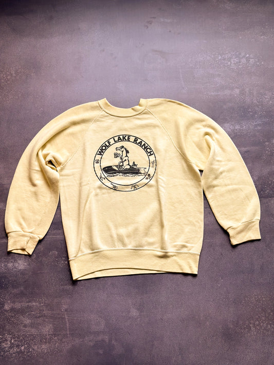 Vintage Yellow Wolf Lake Ranch Sweatshirt